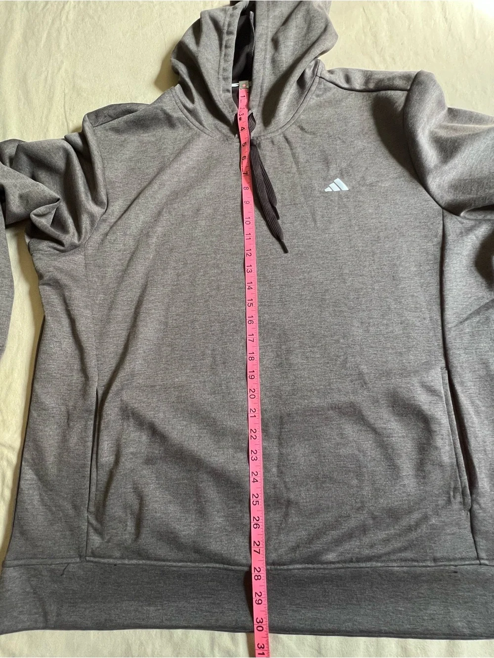 adidas Men's Brown Pullover Hoodie with Small Logo